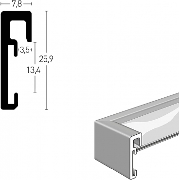 Nielsen 1640004 Alu Alpha silber matt 40x50cm