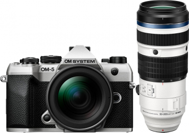 OM System OM-5 Mark II silber +OM System 12-45mm + 50-200mm f2,8 PRO