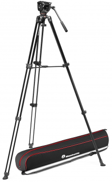 Manfrotto Trépied vidéo à double tube en aluminium avec tête fluide 500X