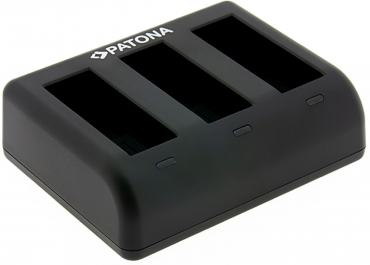 PATONA Triple Ladegerät für DJI Osmo Action 3/4/5 inkl. USB-C Kabel