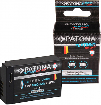 Batterie Patona Platinum avec entrée USB-C Canon LP-E17
