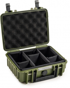 B&W Case Type 1000 Marron vert avec insert en mousse