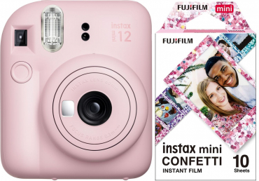 Fujifilm Instax Mini 12 rose fleur + pellicule Confetti