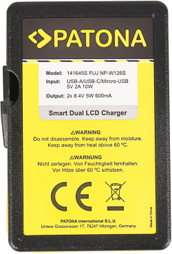 PATONA Smart Dual LCD USB Ladegerät für Canon LP-E12