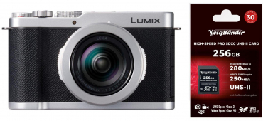 Panasonic Lumix L10 silber + Voigtländer Prof. 256GB V90 UHS-II