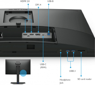 BenQ SW272U 27-Fotografenmonitor IPS 4K grau mit Lichtschutzblende