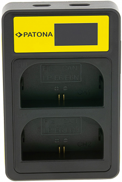 PATONA Smart Dual LCD USB charger for Canon LP-E6