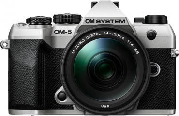 OM SYSTEM OM-5 II silver + 14-150mm II + Peter Hadley BLS-5 battery