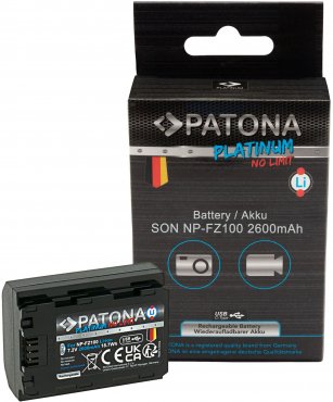 PATONA Batterie Platinum avec entrée USB-C Sony NP-FZ100