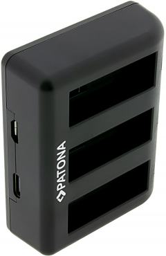 PATONA Triple Ladegerät für DJI Osmo Action 3/4/5 inkl. USB-C Kabel