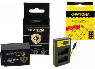 PATONA Dual USB Ladegerät + 2x Akku DMW-BLC12 - 6068177 PATONA Dual USB Ladegerät + 2x Akku DMW-BLC12