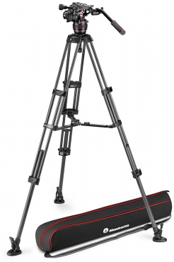 Manfrotto Nitrotech 608 Carbon video tripod with center spreader