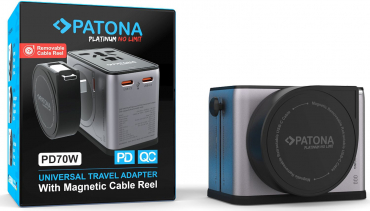 PATONA Platinum PD70W Universal Travel Adapter with magnetic cable