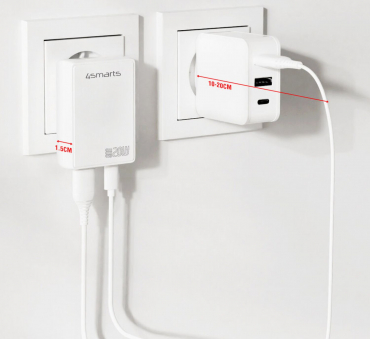 4smarts FlatPlug Duos 20W GaN 1C+1A Netzladegerät