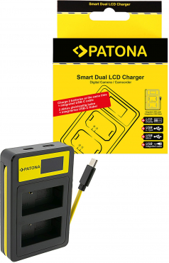 PATONA Dual USB Ladegerät + 2x Akku DMW-BLC12