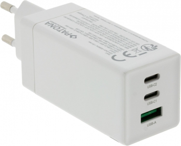PATONA Premium GaN PD65W Adapter 2xUSB-C 1x-A weiß