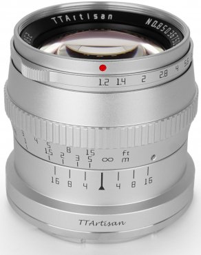 TTArtisan 50mm f1,2 für Nikon Z silber