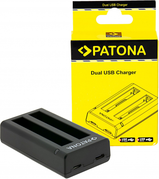 PATONA Dual Ladegerät für Insta360 X4 inkl. USB-C Kabel
