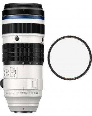 OM System M.Zuiko ED 50-200mm F2.8 IS PRO + B+W Master UV filter 77mm