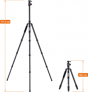 Rollei C6i Aluminiumstativ schwarz